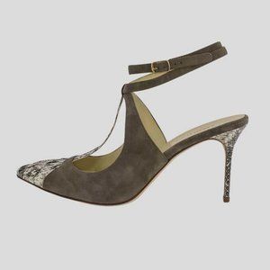 Sarah Flint Snake-Skin Accent Heels - 12US